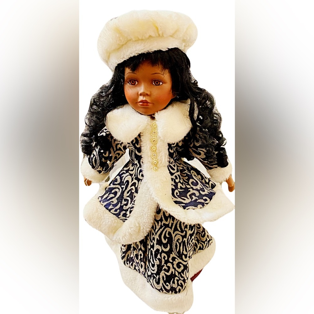 Beautiful Dark Skin Doll on a Stand